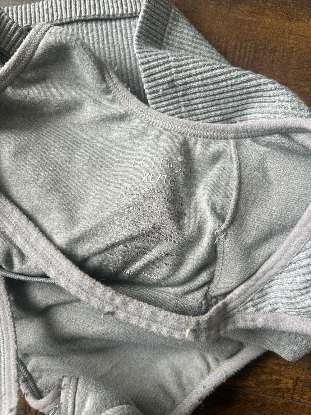 Lemon Ribbed Crossback Bralettes - Black & Gray - Picture 3 of 4